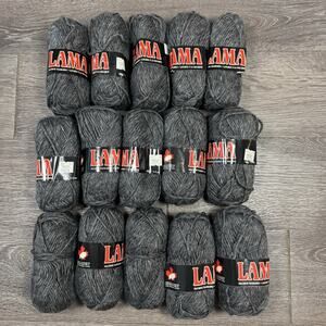 White Buffalo LAMA Yarn 15 Skeins 1.4 oz Each Gray Wool Acrylic Blend
